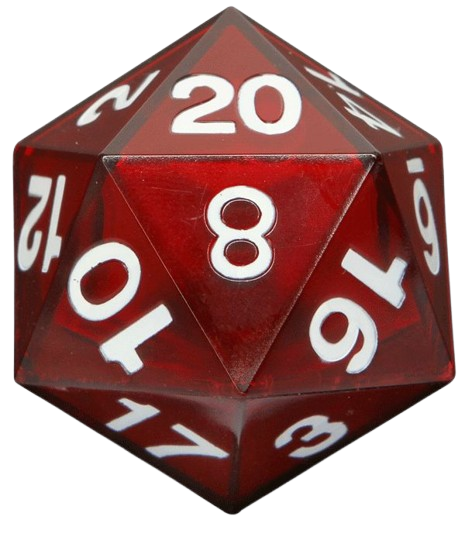 floating dice in red